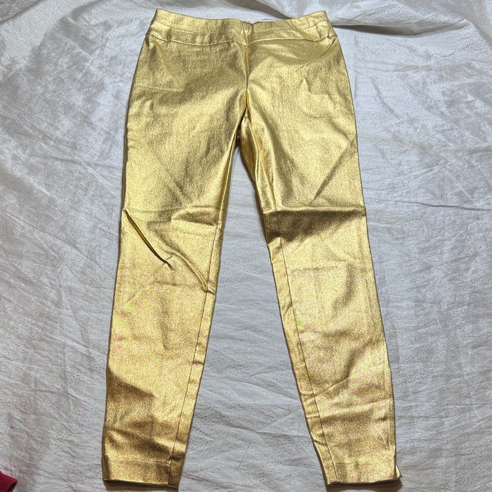 New York & cia Shiny Gold Leggings for women size S petite - Picture 1 of 6
